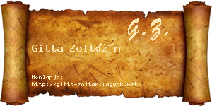 Gitta Zoltán névjegykártya